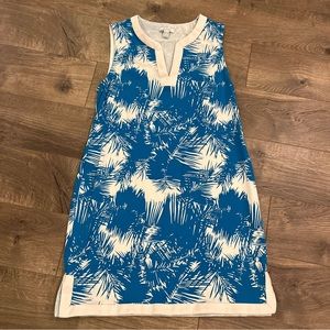 Nautica Dress Size L Large Blue White Sleeveless V-Neck